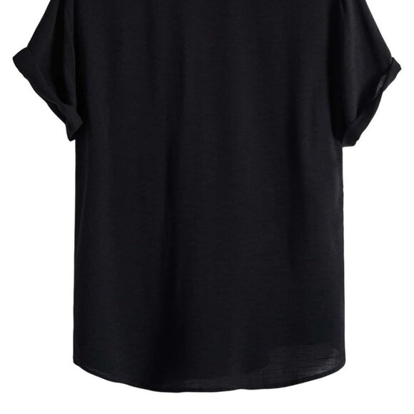 Casual Black Men's Collared Shirt - Picture 4 of 6